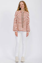 Find Your Fire Stripe Knit Drawstring Hoodie