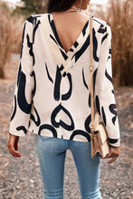 My Crush - Printed Round Neck Long Sleeve Blouse