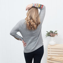Get Close - Geo Pattern High Neck Raglan Sleeve Sweater