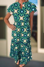 Take Me Back Green Abstract Maxi Dress