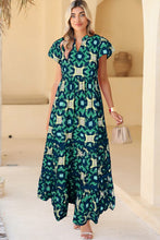 Take Me Back Green Abstract Maxi Dress