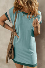 All My Secrets Blue Ribbed T-Shirt Dress