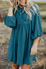 Truly Yours Blue Corduroy Buttoned Dress