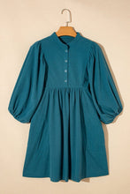Truly Yours Blue Corduroy Buttoned Dress