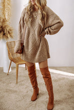 Be Inspired Parchment Cable Knit Sweater Dress
