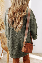 Be Inspired Green Cable Knit Sweater Dress