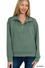 Yours to Keep Forest Scuba Half Zip Pullover