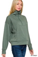 Yours to Keep Forest Scuba Half Zip Pullover