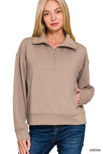 Yours to Keep Cocoa Scuba Half Zip Pullover