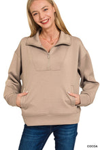 Yours to Keep Cocoa Scuba Half Zip Pullover