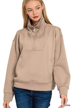 Yours to Keep Cocoa Scuba Half Zip Pullover