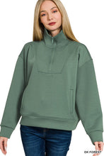 Yours to Keep Forest Scuba Half Zip Pullover