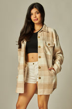 Season of More Khaki Flannel Plaid Oversized Shacket