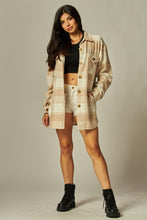 Season of More Khaki Flannel Plaid Oversized Shacket