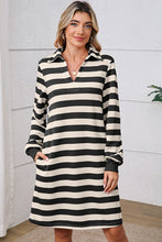 Rumor Has It Black Stripe Collared Mini Dress