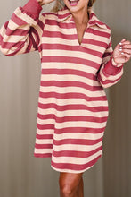 Rumor Has It Pink Stripe Collared Mini Dress
