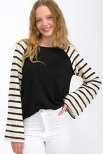 Favorite Moments Stripe Raglan Flared Sleeve Top