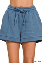 Instant Attraction Blue Textured Shorts