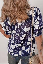 Be Radiant Abstract Print Puff Sleeve Blouse