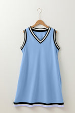 My Sporty Moment Blue Contrast Trim Mini Dress