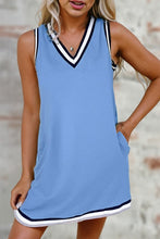 My Sporty Moment Blue Contrast Trim Mini Dress