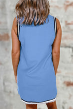My Sporty Moment Blue Contrast Trim Mini Dress