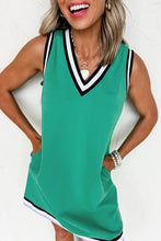 My Sporty Moment Green Contrast Trim Mini Dress
