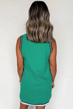 My Sporty Moment Green Contrast Trim Mini Dress