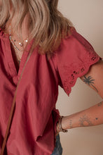 Before You Go Embroidered Scallop Trim Blouse