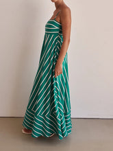 Weekend Lunch Striped A-Line Sundress