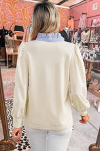 Step Into You Ruffle Button Neck Pullover