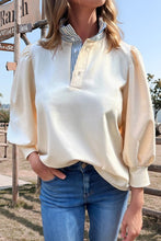 Step Into You Ruffle Button Neck Pullover