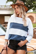 Dare to Begin Striped Raw Seamed Sweatshirt
