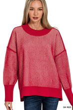 Live the Now Red Two Tone Sweater
