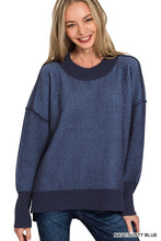 Live the Now Navy Two Tone Sweater
