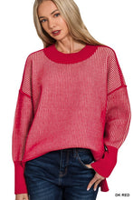 Live the Now Red Two Tone Sweater