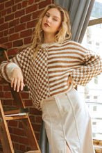 Purely Present Stripe/Checkered Knit Sweater