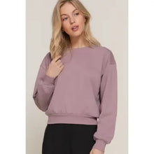 Keep Moving Mauve Crop Sweatshirt