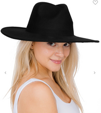 Fallon Flat Brim Hat-Black