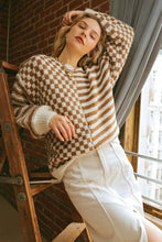 Purely Present Stripe/Checkered Knit Sweater