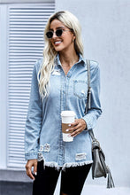 Can't Rush Perfection - Ripped Denim Shacket