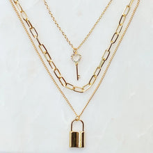 Layered Locket and Key Necklace