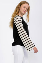 Favorite Moments Stripe Raglan Flared Sleeve Top