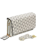 Ivory Triangle Checkered Front Flap Crossbody Bag