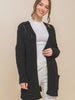 Warm Wishes - Black Chenille Cable Knit Oversized Cardigan