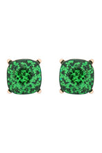 Green Giltter Epoxy Stud Earrings