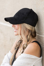 Suede Boyfriend Ball Cap Black
