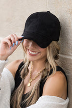 Suede Boyfriend Ball Cap Black