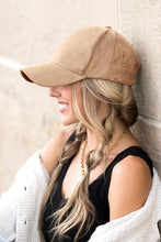 Suede Boyfriend Ball Cap Khaki