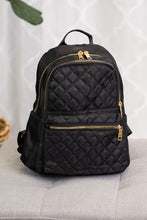 Enjoy Each Day - Abby Black Quilted Backpack Bag Tote Purse